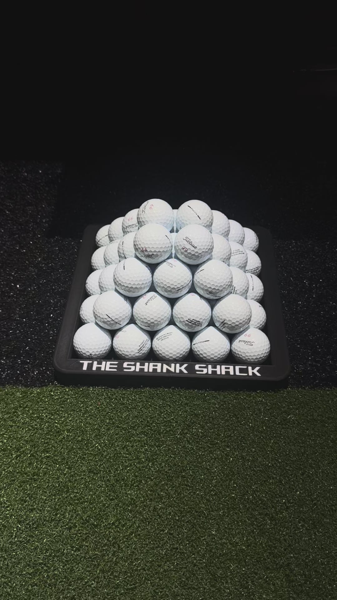 Pyramid Golf Ball Tray – Holds 30 or 55 Balls | Customizable Golf Simulator Accessory
