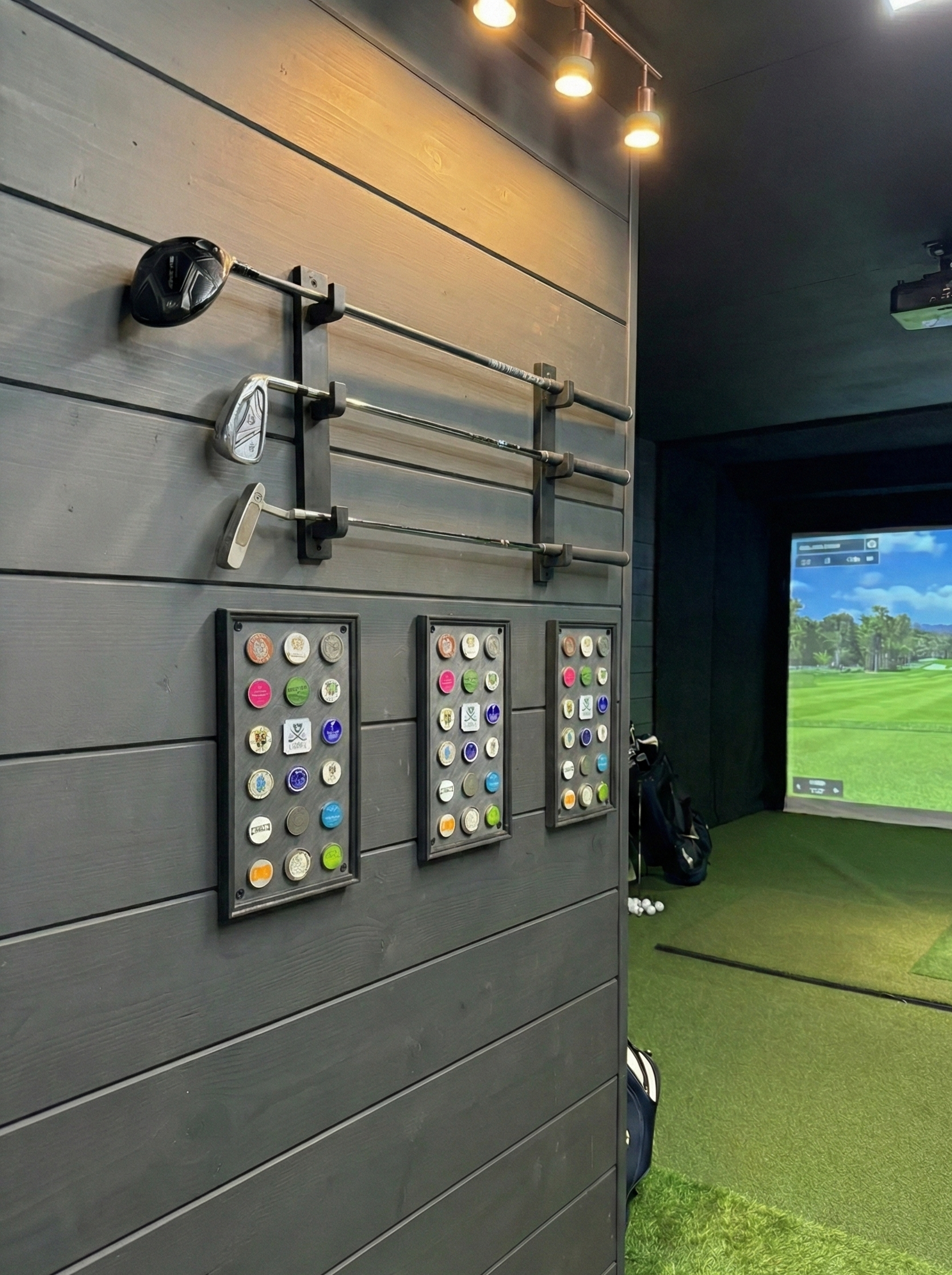 Wall-Mounted Golf Ball Marker Display – Holds up to 49 Markers | Golf Memorabilia Organizer