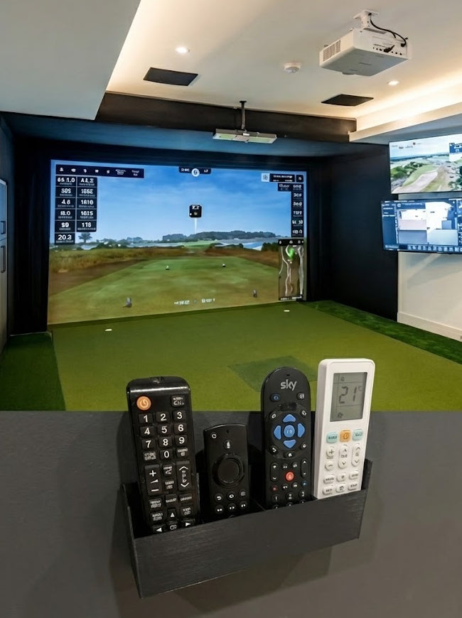 Wall-Mounted Remote Control Storage Caddy – Holds 3, 4, or 5 Remotes | Space-Saving Organizer for Simulators & Cabins