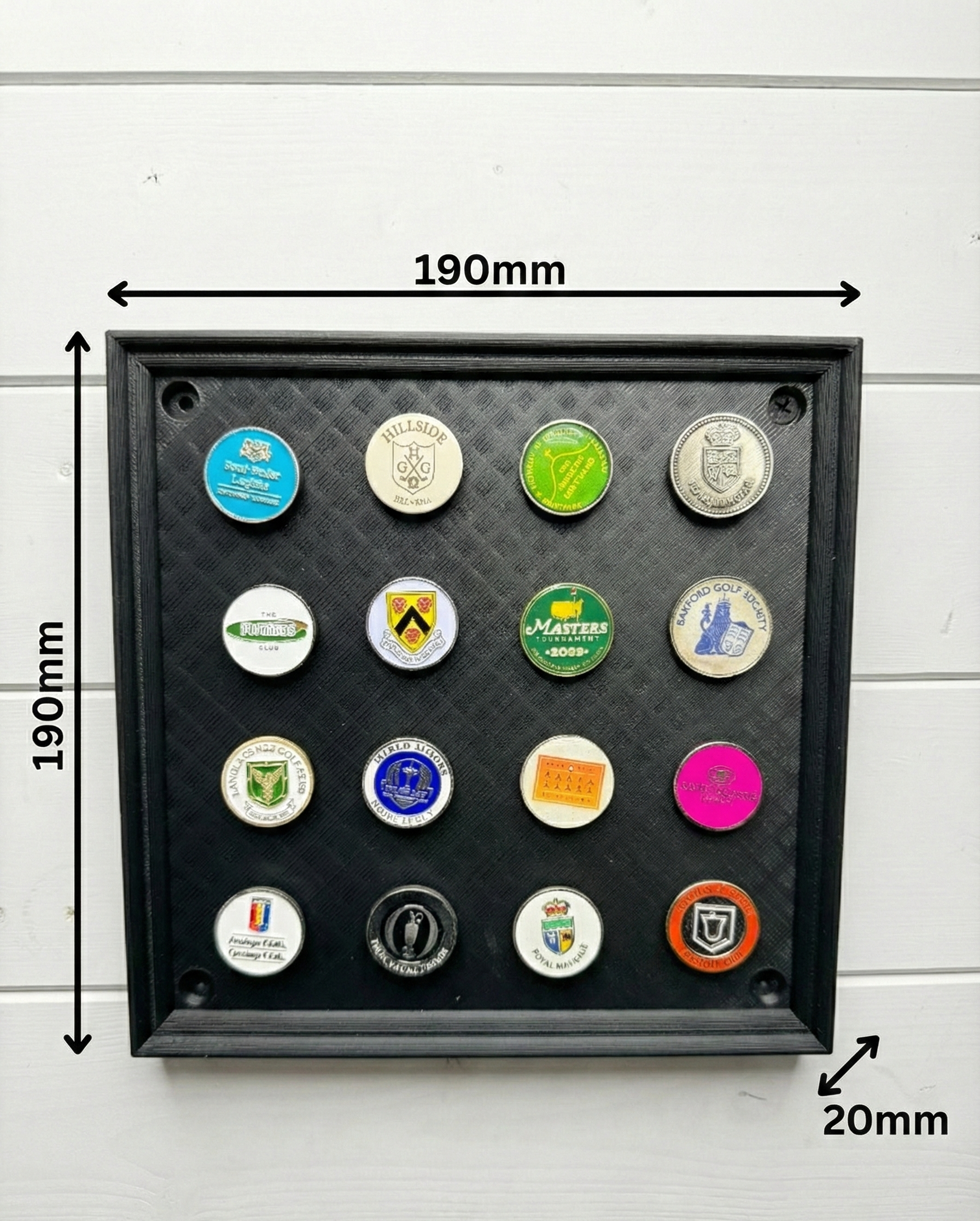 Wall-Mounted Golf Ball Marker Display – Holds up to 49 Markers | Golf Memorabilia Organizer