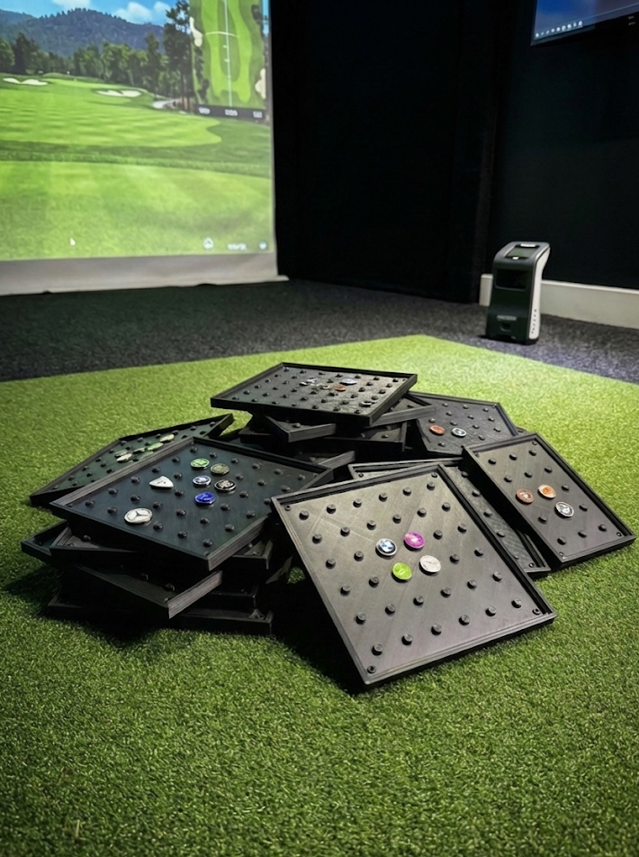 Wall-Mounted Golf Ball Marker Display – Holds up to 49 Markers | Golf Memorabilia Organizer