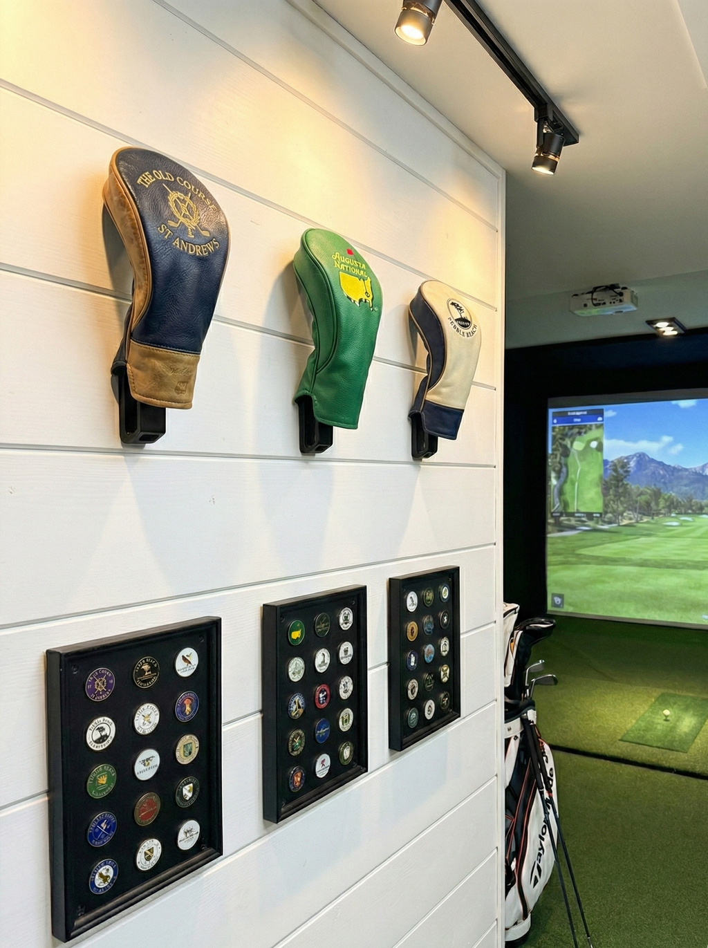 Wall-Mounted Golf Ball Marker Display – Holds up to 49 Markers | Golf Memorabilia Organizer