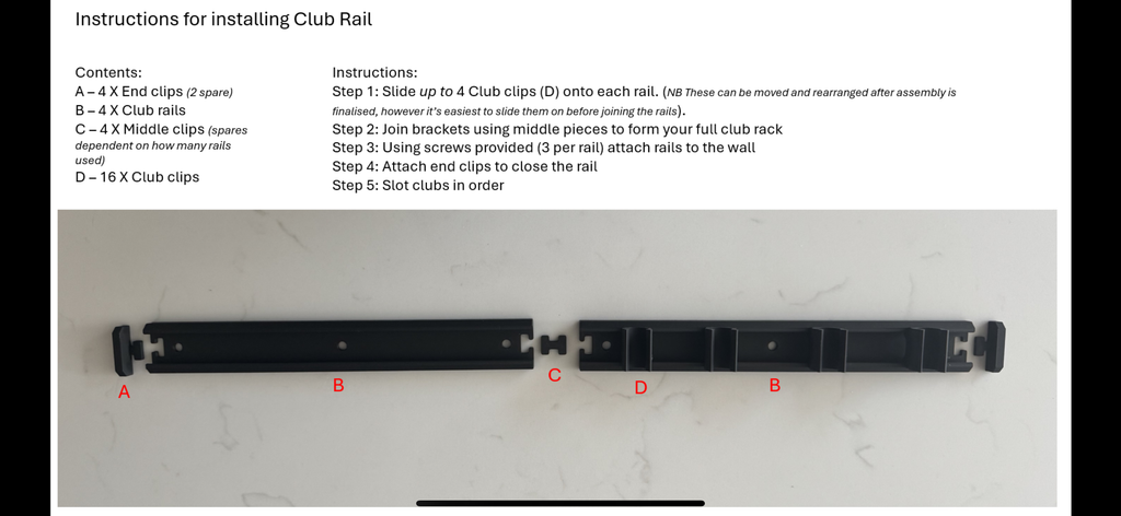 Floating Golf Club Wall Rack – Holds 14, 20, or 28 Clubs | Space-Saving Golf Storage for Simulators & Cabins