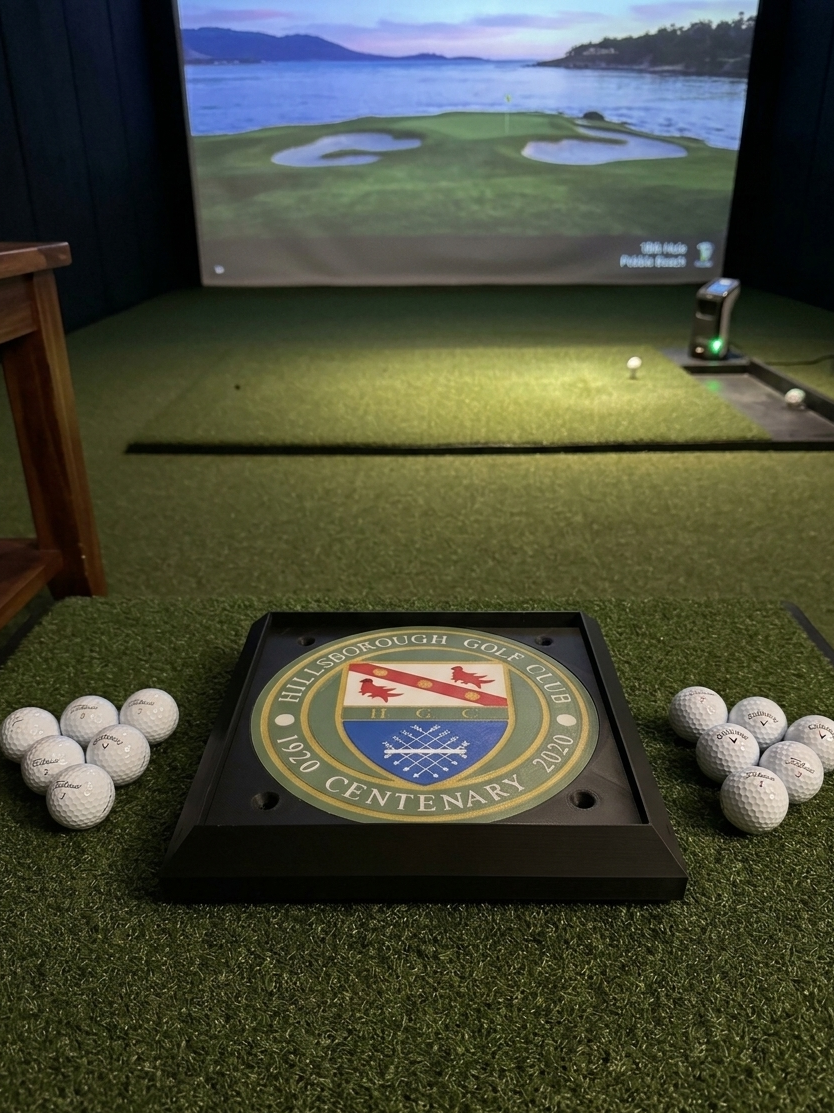 Pyramid Golf Ball Tray – Holds 30 or 55 Balls | Customizable Golf Simulator Accessory