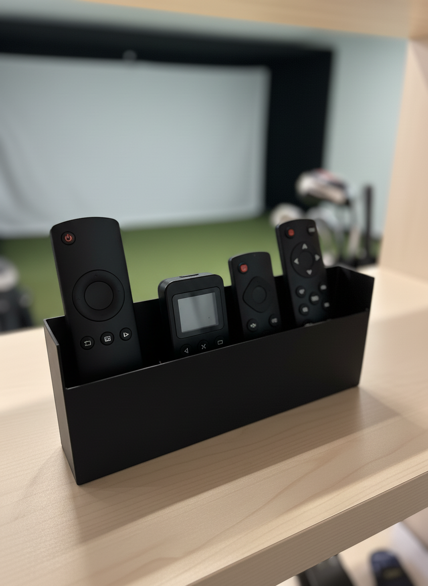 Wall-Mounted Remote Control Storage Caddy – Holds 3, 4, or 5 Remotes | Space-Saving Organizer for Simulators & Cabins