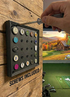 Wall-Mounted Golf Ball Marker Display – Holds up to 49 Markers | Golf Memorabilia Organizer