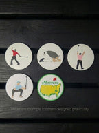 Floating 2-Pint Golf Shelf with Customizable Coasters – Stylish Golf Décor &amp; Gift