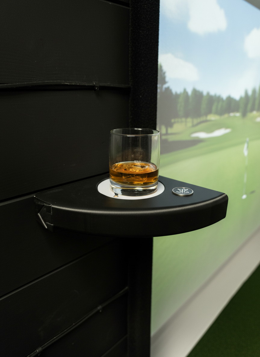 Floating Corner Golf Shelf with Customizable Coaster – Golf Décor & Gift for Golfers