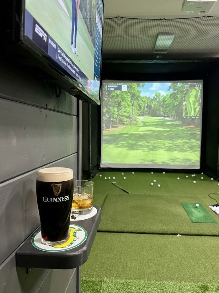 Floating 2-Pint Golf Shelf with Customizable Coasters – Stylish Golf Décor &amp; Gift