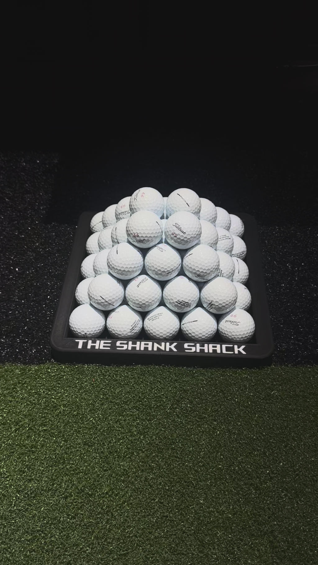 Pyramid Golf Ball Tray – Holds 30 or 55 Balls | Customizable Golf Simulator Accessory