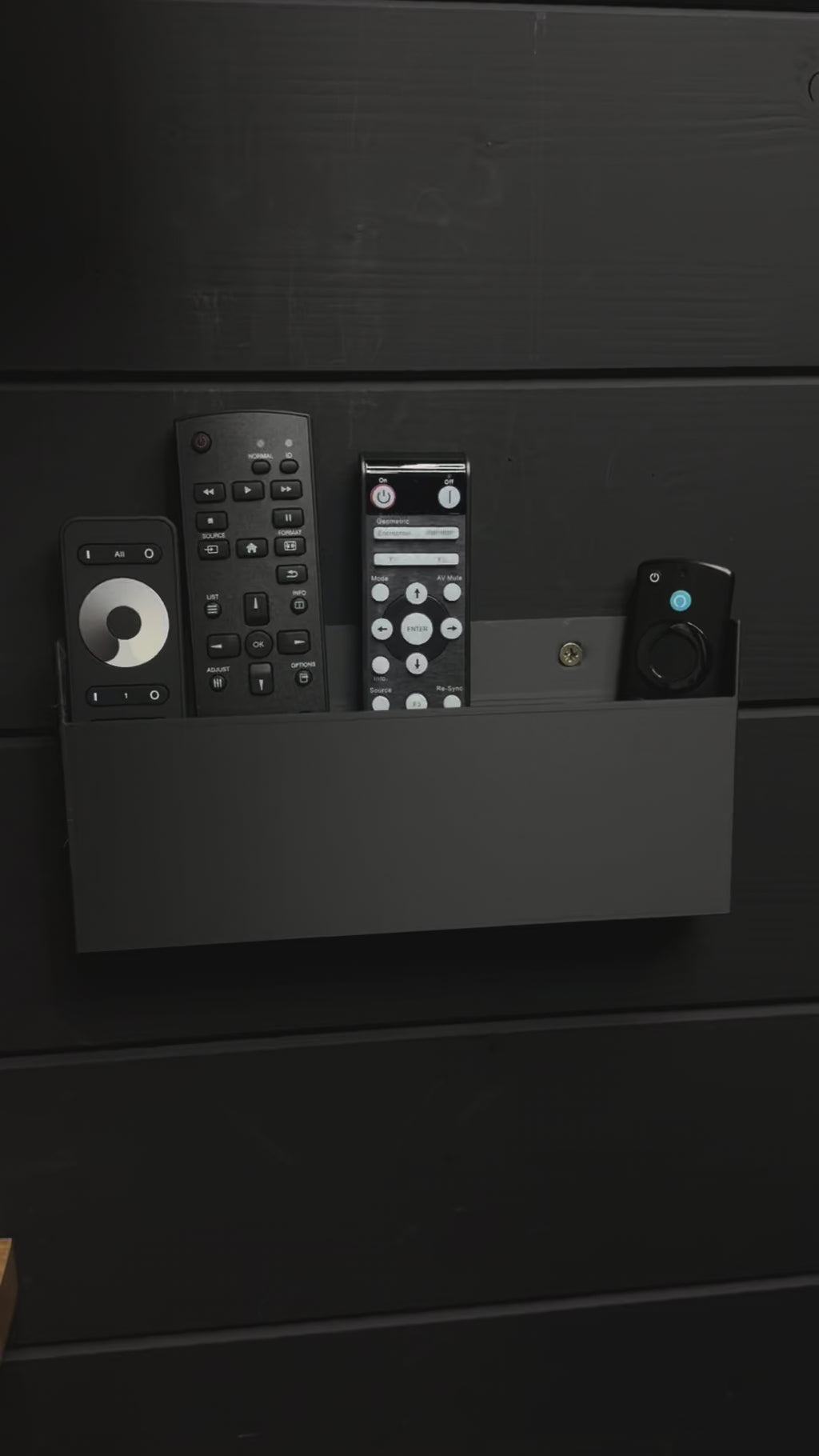 Wall-Mounted Remote Control Storage Caddy – Holds 3, 4, or 5 Remotes | Space-Saving Organizer for Simulators & Cabins