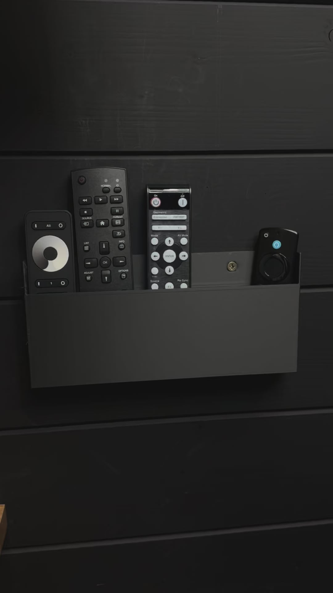Wall-Mounted Remote Control Storage Caddy – Holds 3, 4, or 5 Remotes | Space-Saving Organizer for Simulators & Cabins